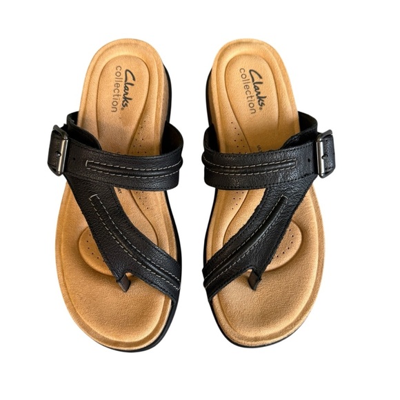Clarks Women's Brynn Madi Toe Post Sandals. Black Size 8 #1720 NWT - Picture 4 of 6